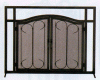 Black Ornate Style Screen w/ Doors (large) #61231